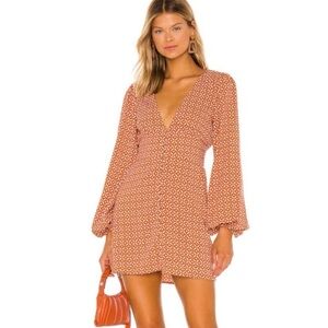 House Of Harlow 1960 Alba Mini Dress In Geo Tile Print XL